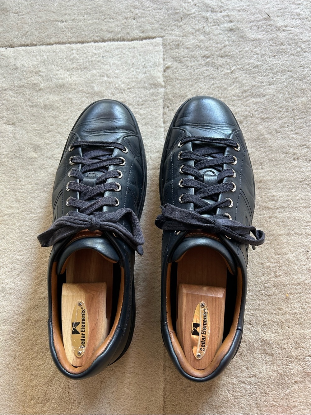 Bally Dark Navy Blue Leather Low-Top Men’s Sneakers